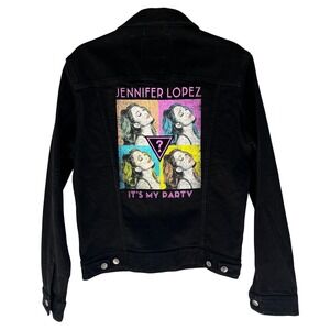 GUESS Dillon Jacket Black Denim Jennifer Lopez Its My Party Tour Womens Small
